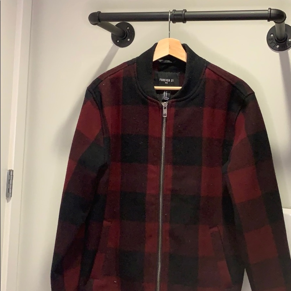 Medium Forever 21 Plaid Bomber Coat
